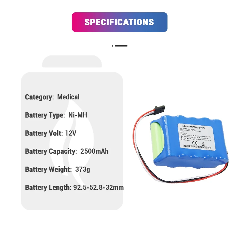 12V 2500mAh Ni-MH Rechargeable 0AXSTGX10 0AXINST10 5920-010-091 Me d ical Battery for SP-1C SP-2CX Smart Pump Tour niquet