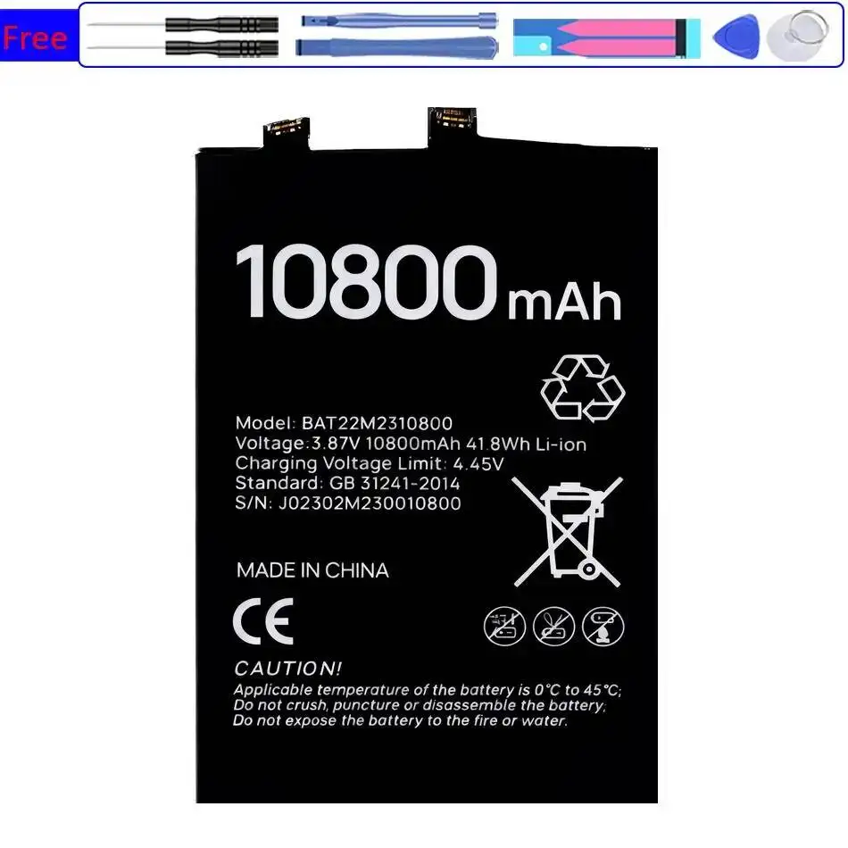 

Premium Replacement Mobile Phone Battery Good Low-Temperature Performance 10800mAh For Doogee S110 Smartphone S110 BAT22M2310800