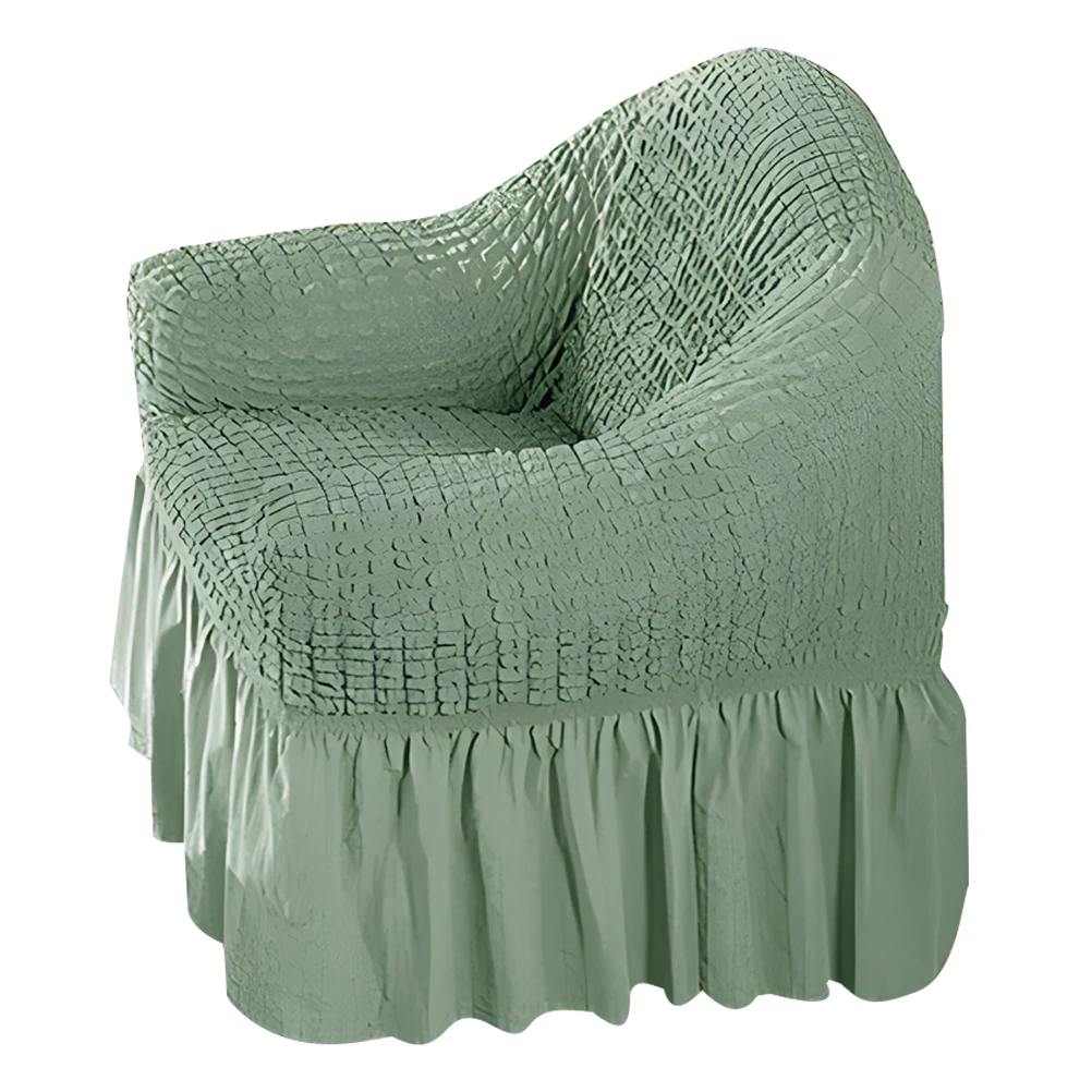 

Sofa Protective Cover Washable Recliner Slipcovers Green Full Package Bubble Gauze Single Person Fabric Covers With Skirt