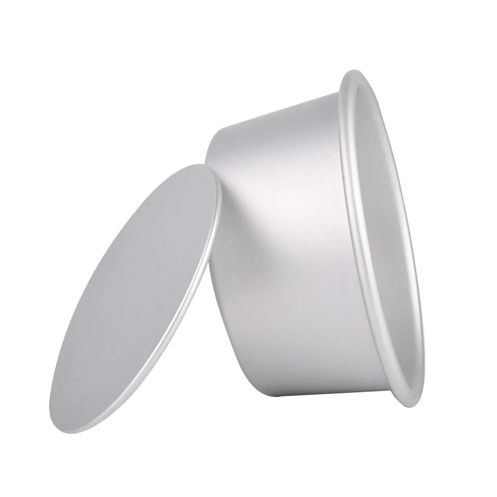 

4Pcs Round Cake Mold Aluminum Alloy Nonstick Baking Pan Removable Bottom Ideal for Cookies Pies Pudding Chocolate Baking Mold