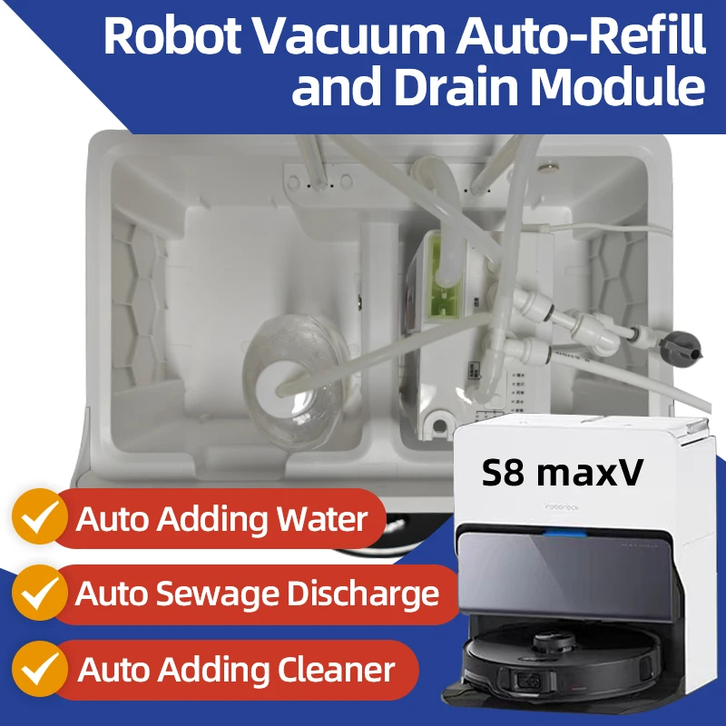 Roborock S8 MaxV Robot Vacuum Water Change Kit Auto Water Refill and Drain water hookup kit accessories module