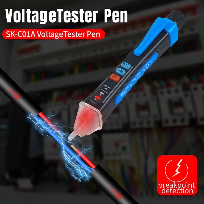 SNAKOL SK-C01A Berührungsloser AC-Spannungsprüfer mit Einstellbarer Empfindlichkeit, Leiter- und Neutralleiter-Fehlerpunktfinder, Elektrischer Teststift – Detail 4
