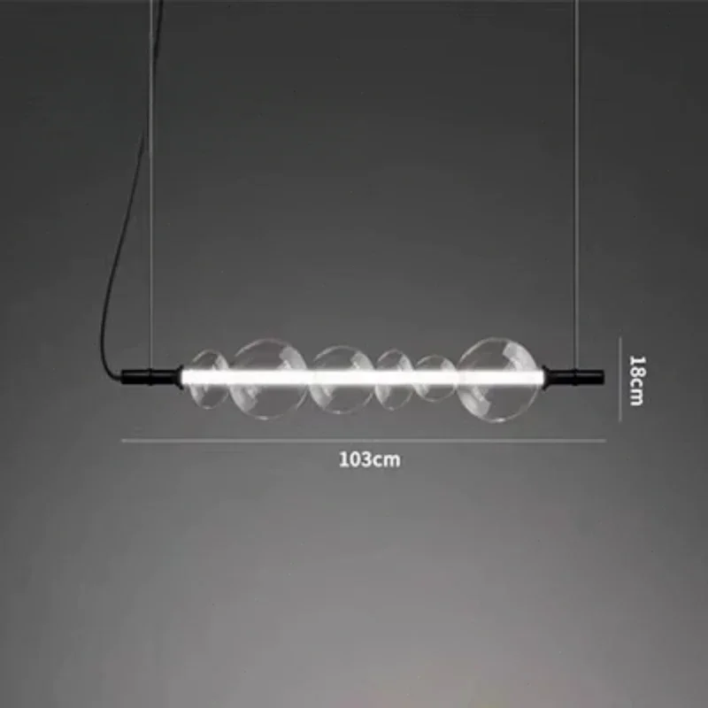 Imagem -05 - Modern Glass Strip Led Pendant Light Sala de Estar e Jantar Cozinha Tabelas de Comida Quarto Lustre Home Decor Luminária