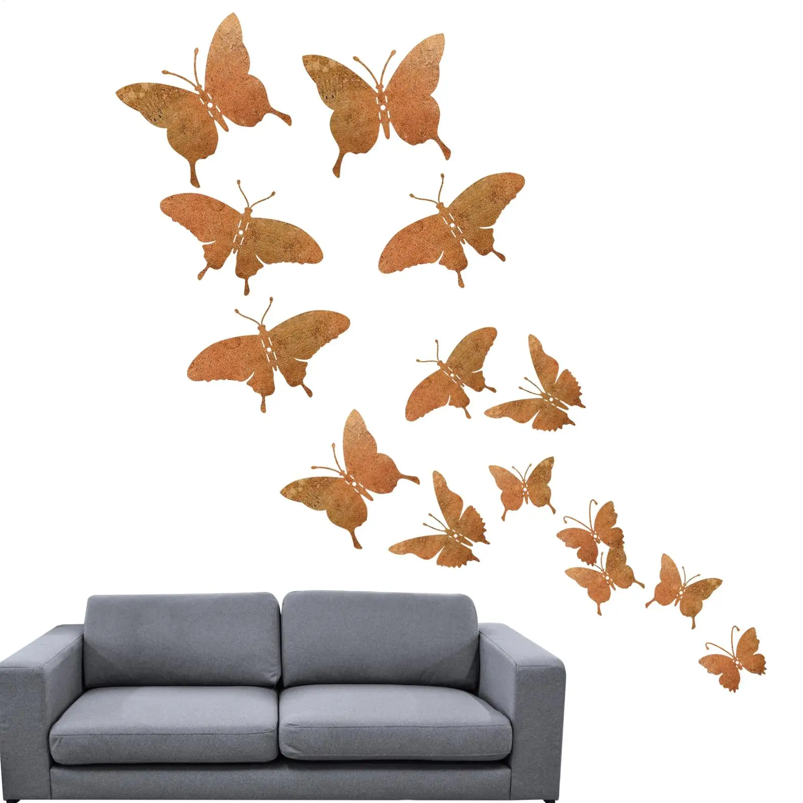 Metal Butterfly Wall Decor 15 Piece Set Aesthetic Wall Art for Girls Room Bedroom Nursery Bathroom Garden Fence Charming Decor