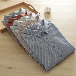 Women Striped Blouse 2026 Autumn Elegant Shirts Casual Loose Long Sleeve Fashion Button Up Tunic Tops Blusas Femininas