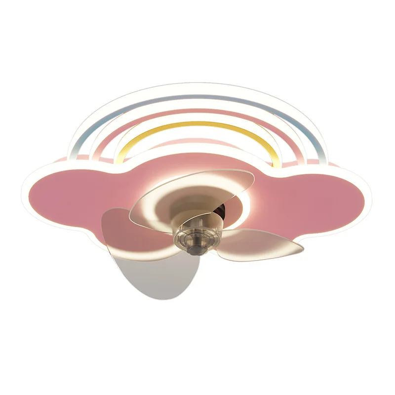 Fan Lamp Cloud Eye Protection Ceiling Fan Lights Modern Children\'s Bedroom Ceiling Fan Lamp