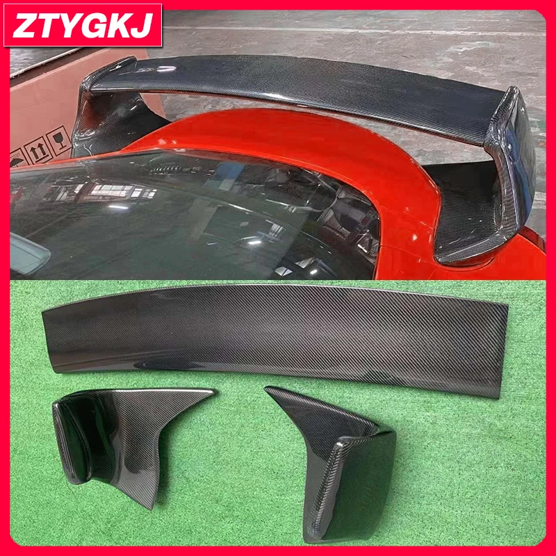 ST Style 3 PCS Carbon Fiber Material Trunk Wing Rear Spoiler Lip For Toyota Supra A90 A91 Tuning 2019 Up