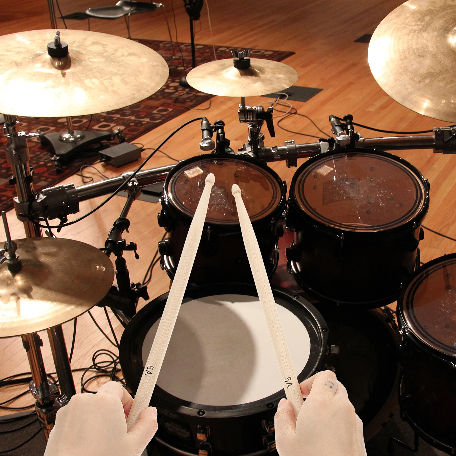 

2 Pcs Walnut Sticks Drumsticks Accessories Percussion Instrument Wooden Enough Hand