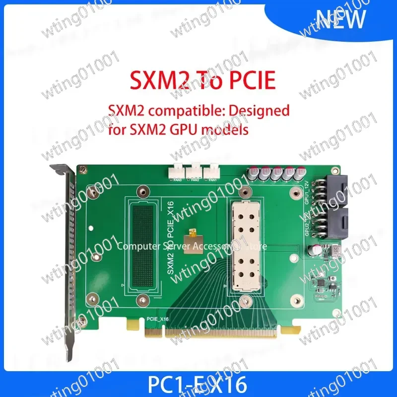 For Tesla V100 SXM2 16GB 32GB GPU Accelerator Card V100 SXM2 to PCIE Expansion Adapter Graphics Card with Temperature Control