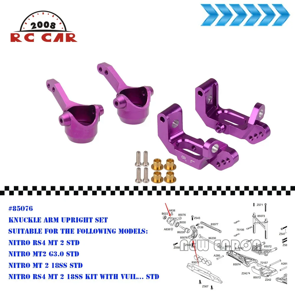 

2P Aluminium Front Knuckle Arm Rechtop Set Voor Hpi Nitro RS4 3 Iii/MT2 18SS G3.0 18SS + Kit Nieuwe Enron #85076