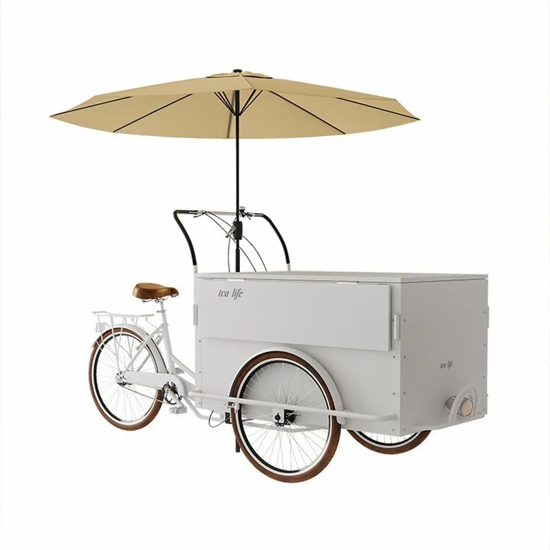

Display stand float mobile dining cart, fast food Oden cooking trolley, market stall truck