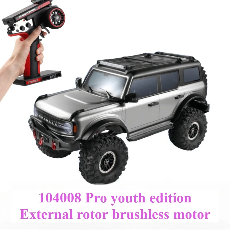 WL 104006 Pro 1/10 Brushless RC Rock Crawler 4WD Front Rear Diff Lock Metal Shell LED Lights RTR Rechargeable All Terrain Toys