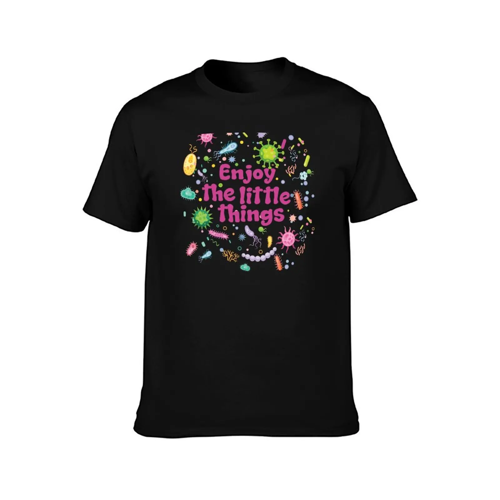 Enjoy the little things under the microscope clinical microbiology T-Shirt Summer Casual Cotton Tee Oversized Streetwear Tops