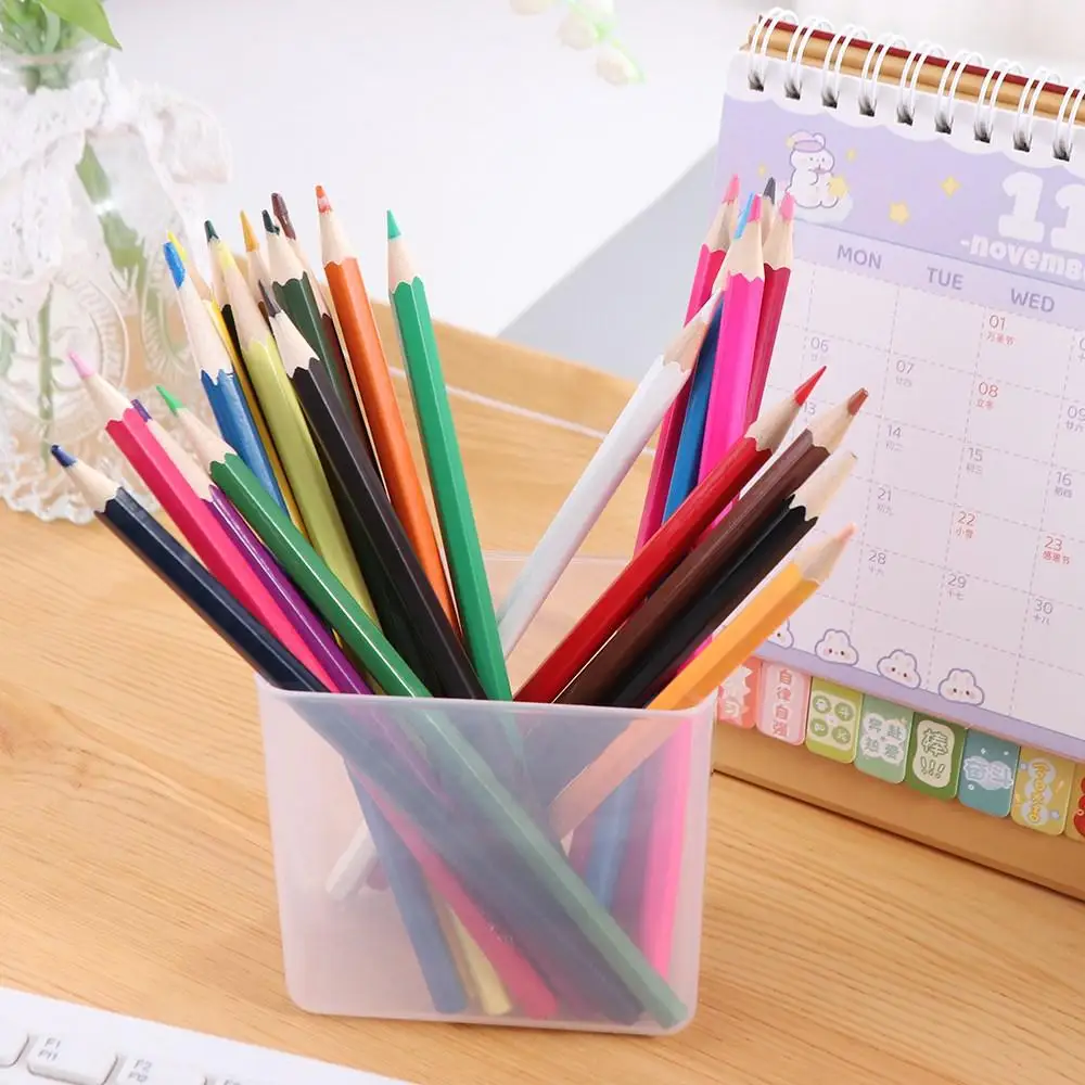 Transparent Wall Mount Pen Pencil Holder Multifunction Pen Stand Pencil Storage Box Large Capacity Self-adhesive