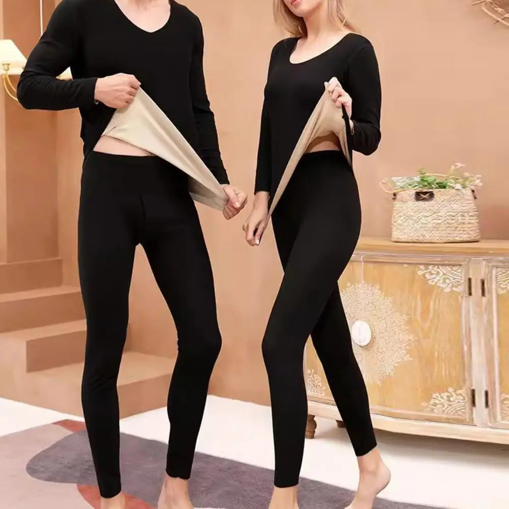 

Long Sleeve Tight Fit Suit Cozy Winter Women's Thermal Underwear Set Seamless Long Sleeve Pajamas Set for Cold Weather High