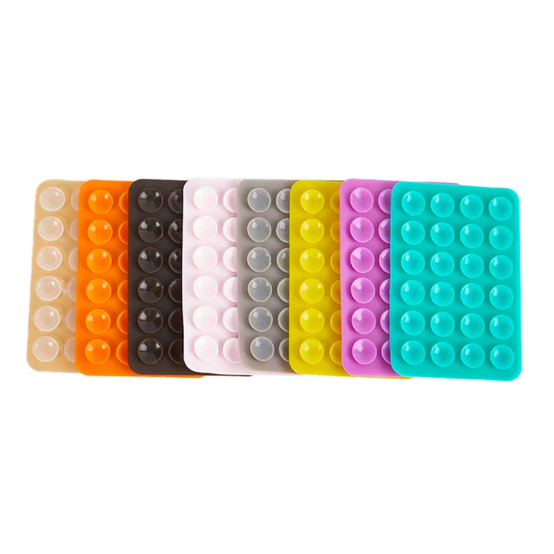 Double Side Silicone Suction Pad For Mobile Phone Fixture Suction Cup Backed Adhesive Silicone Rubber Sucker Pad For Fixing