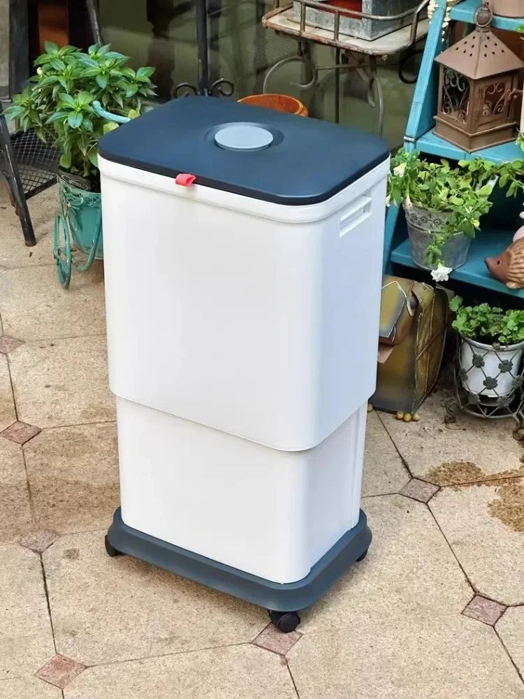 Kitchen Special Trash Can Wheel Movable Household Large Waste Bins Capacity Sliding Trash Bins High Waste Can Cleaning Tools