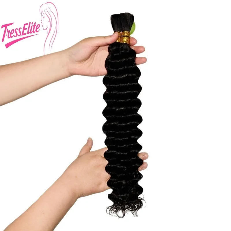 

Wig Full Human Hair Handle Deep Wave Hair Extensions Dirty Braids Hair Handles Bulk 12-28inch Brazilian Virgin Remy 180% Density