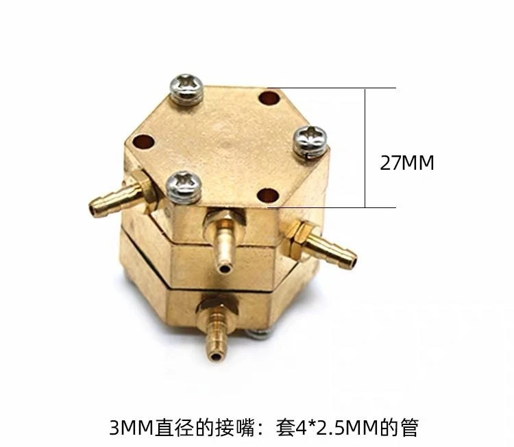lab Hexagonal Water Pressure Valve Four/five Connector Accessories Pneumatic Water Control Valve Water Pressure Valve Body 3mm s