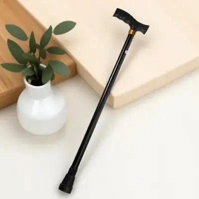 

Трость из алюминиевого сплава, простая трость, регулируемая высота, противоскользящая, портативная, красная, простая конструкция для пеших прогулок