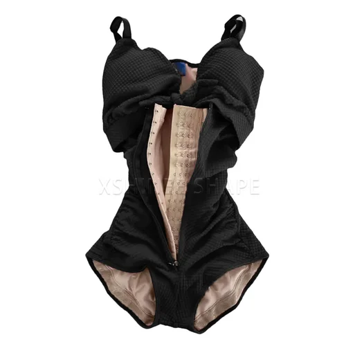 Imagen 2 del producto Traje de baño moldeador de reloj de arena para el cuerpo, ropa moldeadora de compresión con Control de barriga triangular, ropa interior levantadora de glúteos con ojos de gancho