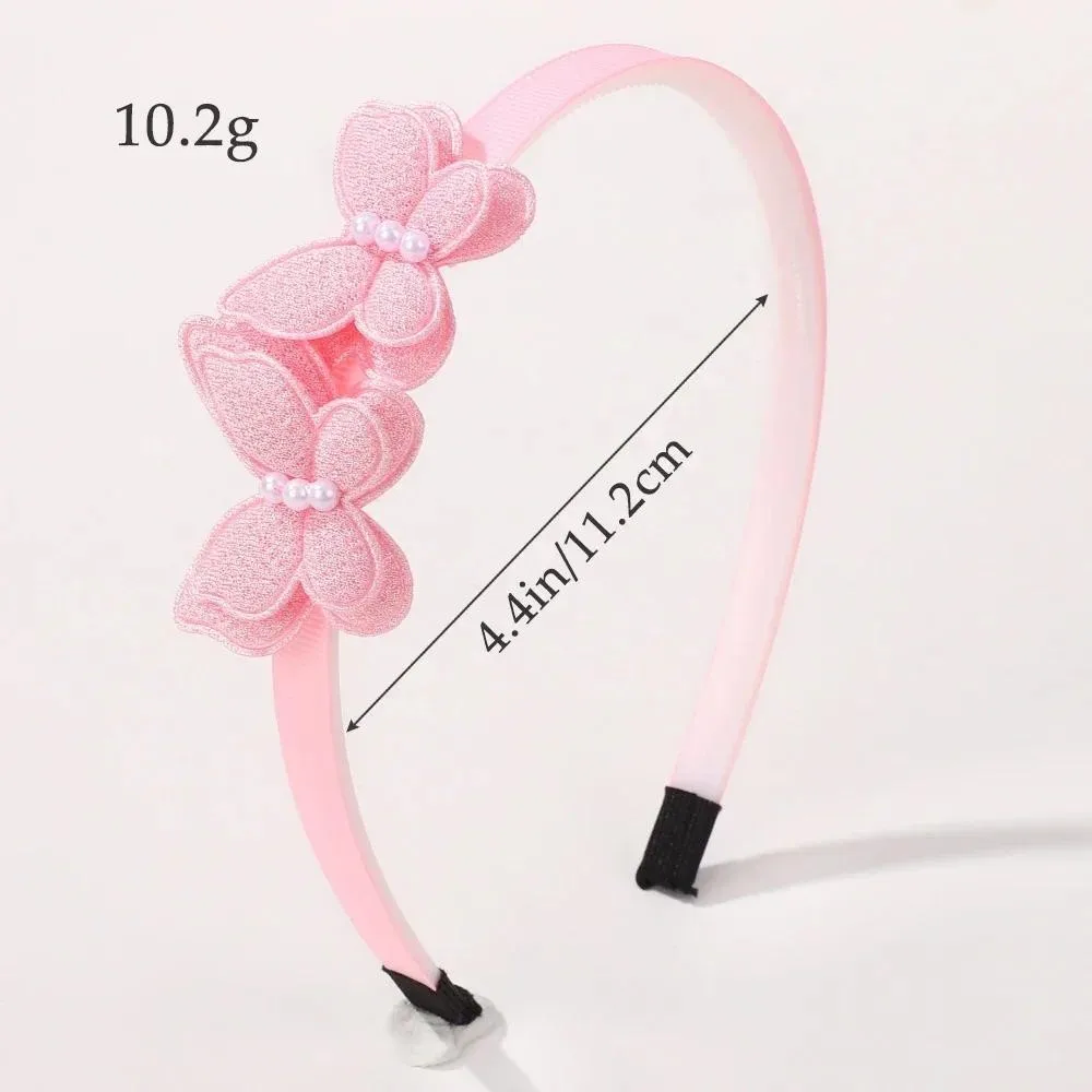 2/4/6 قطعة/الوحدة طوق شعر لؤلؤي على شكل فراشة للفتيات، إكسسوارات شعر جميلة بعقدة مزدوجة على شكل فيونكة