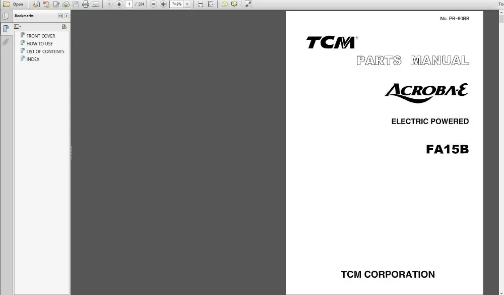 All TCM Forklift Parts Catalog 2019