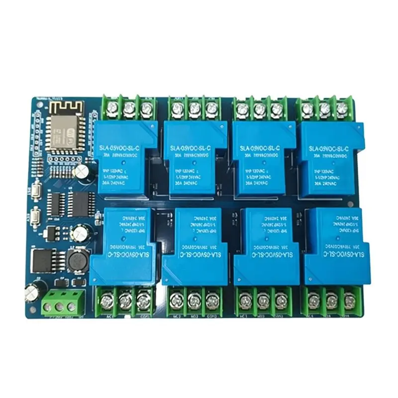 ABYN- ESP-12F Wifi Relay Module 8 Channels DC 7-28/5V 30A Development Board For DIY Smart Home And Industrial Control Pro