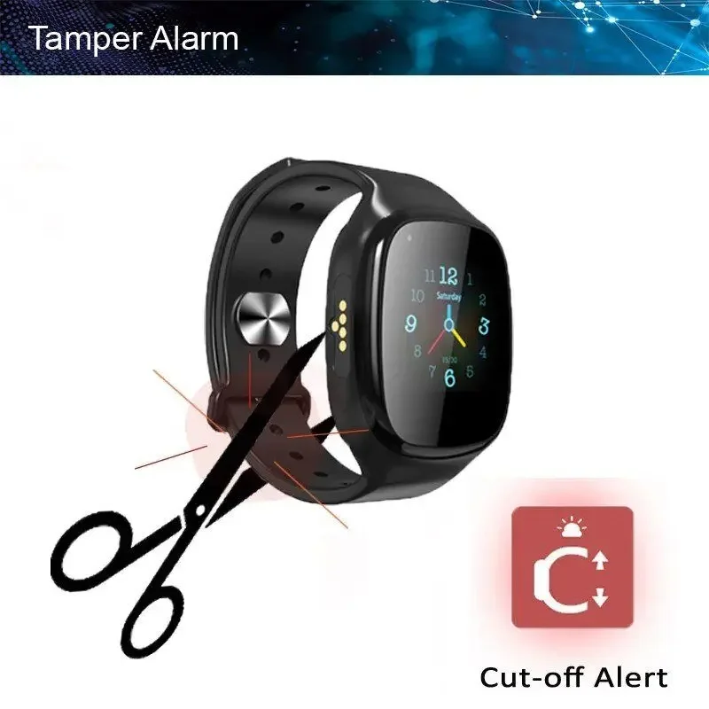 GPS Non Removable Personal Tracking Bracelet 4G GPS Sim Smart Watch For Elders