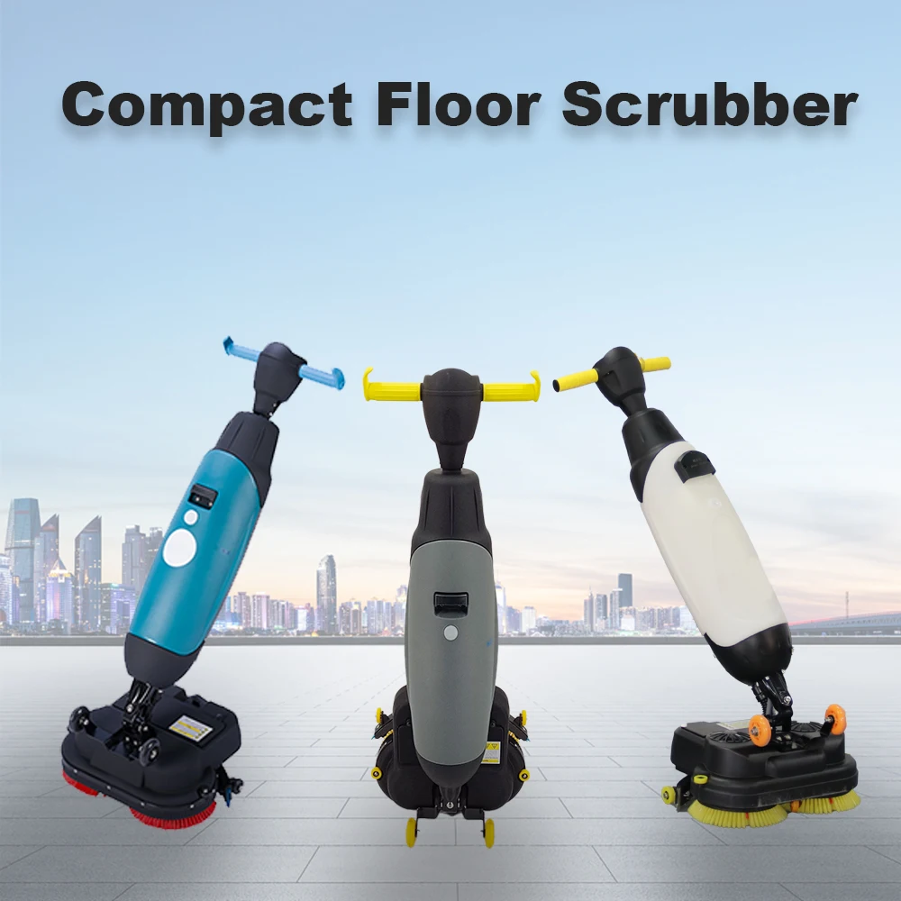 

Compact Floor Scrubber Mini Walk Behind Cleaning Machine for Commercial Use