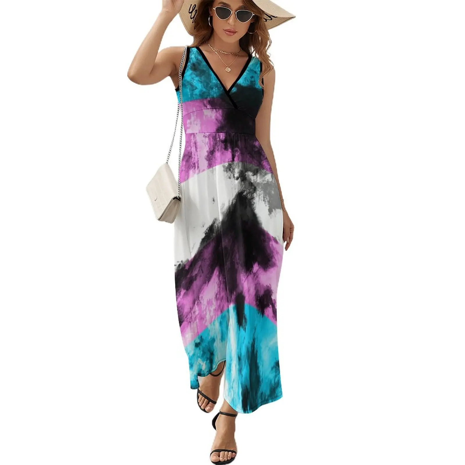 

Transgender Pride Flag Sleeveless Dress prom dress Prom gown Evening gown