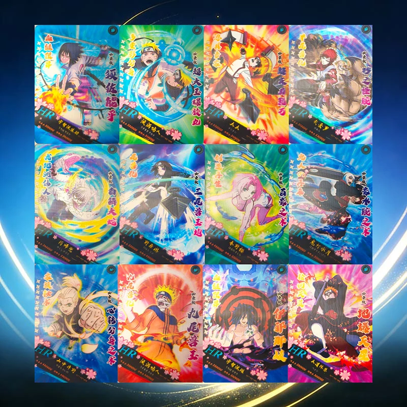 Anime Naruto HR Cards Uchiha Sasuke Uzumaki Naruto Gaara Haruno Sakura Orochimaru Hyuga Neji Yamanaka Ino Collection Cards