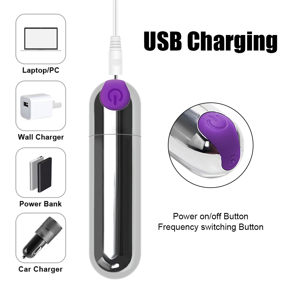 G-بقعة مدلك 10 سرعة اهتزاز قوي مقاوم للماء USB قابلة للشحن رصاصة صغيرة هزاز الجنس لعب للنساء