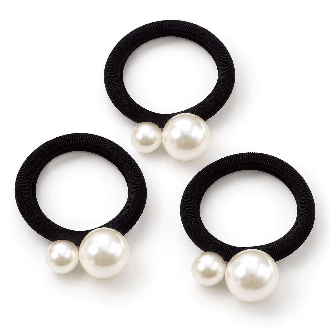 3pcs Fashion Minimalist Charm Pearl Hair Rings For Women Girls Party Hair Accessories