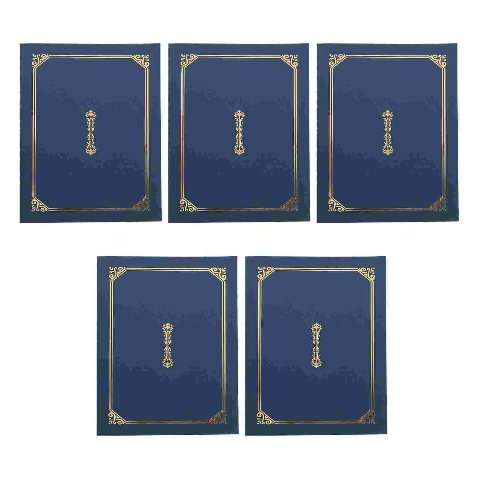 5 Pcs Honor Certificate Cover Binder Clips Diploma Document Protective Holder Classic Staff