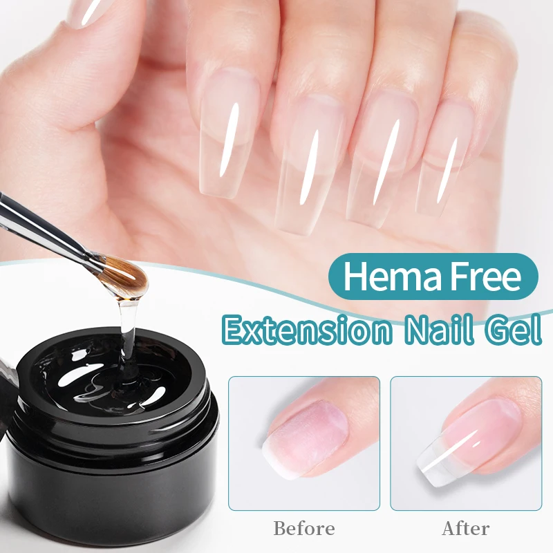 PUENTE 15ML Hema-Free Clear Extension Nail Gel For Fast Building Nail Construction Soak Off Semi Permanent UV Gel Nail Polish