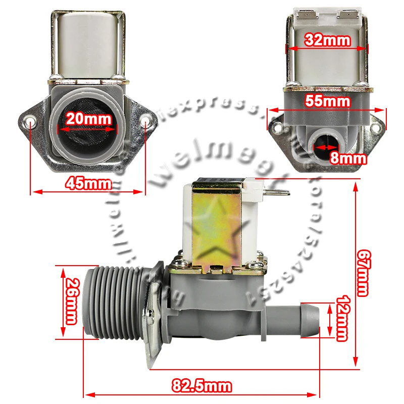 電気制御ソレノイドバルブ,電磁電磁弁,4〜12mm,dc12v/24v