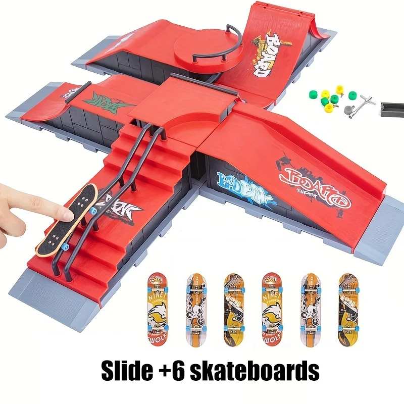 لوح تزلج صغير، لوح تزلج احترافي منحدر سكيت بارك للأطفال، لعبة سكوتر مسار مصنوعة من خليط معدني #1