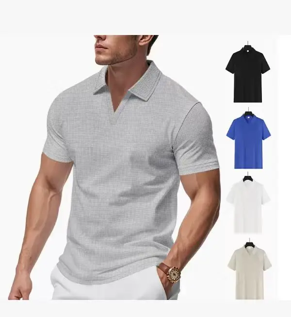 2026 Cross border men's summer collar polo shirt loose casual sports short sleeved t-shirt for men
