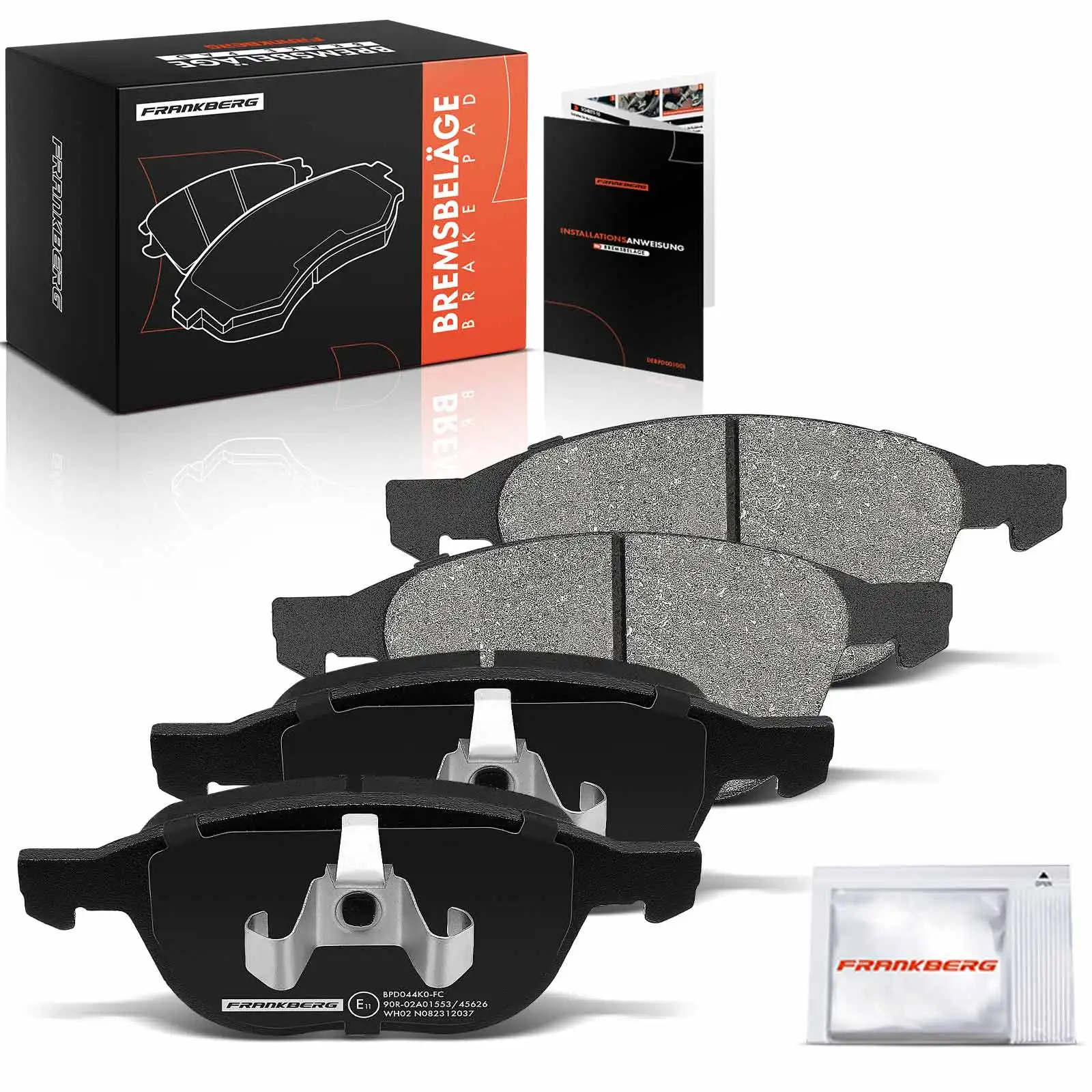 Frankberg 4x Bremsbeläge Vorderachse für Mazda 3 5 Volvo C30 C70 Coupe S40 V40 Cross Country Schrägheck V50 C2Y33323ZB B3YH3323Z
