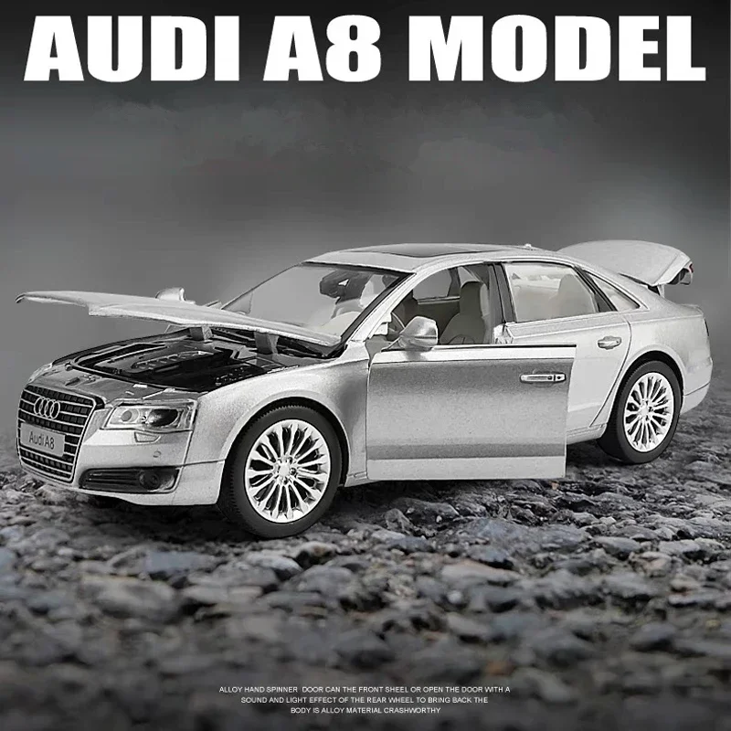 1:32 AUDI A8 Alloy Car Model Diecast & Toy Vehicles Metal Toy Car Model Collection Sound and Light Simulation Childrens Toy F292