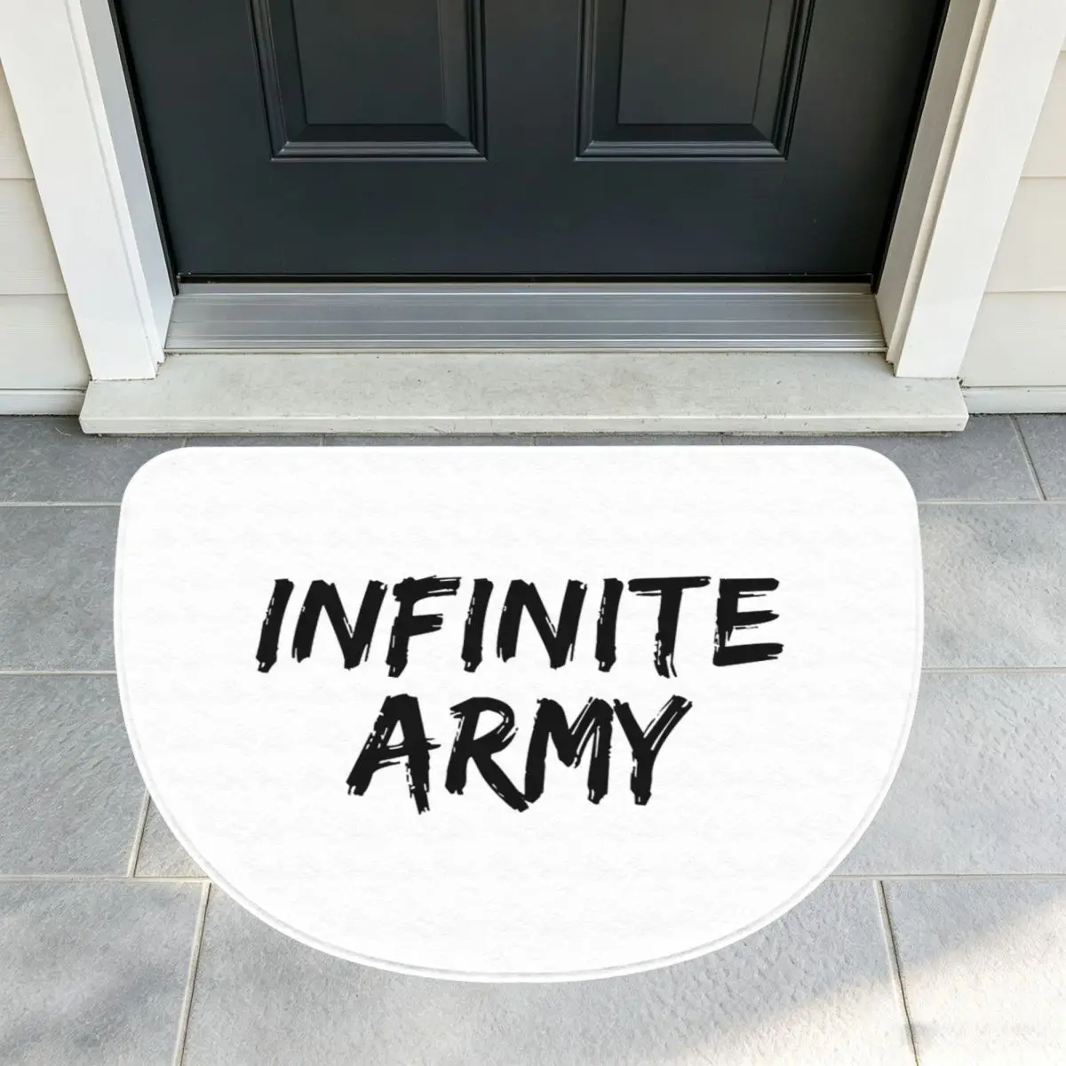 Caylus Merch Infinite Army Soft Flannel Half Round Doormat Non Slip Bathroom Mat Absorbent Floor Carpet for Home Bedroom