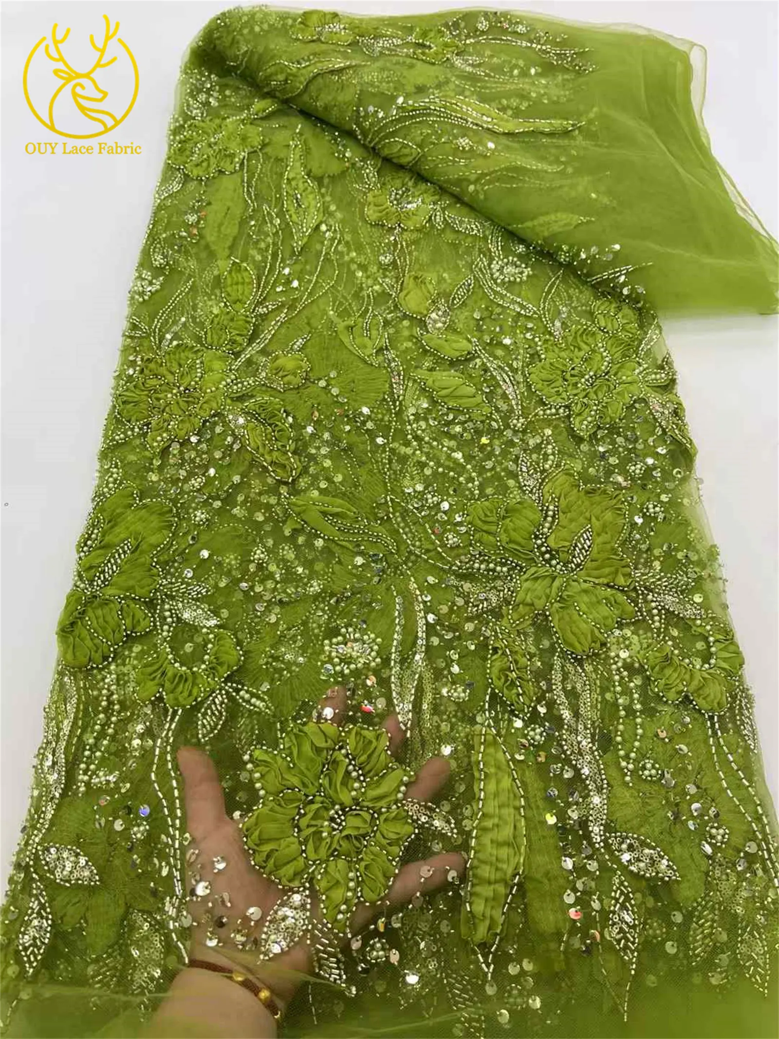 الفرنسية اليدوية تول أقمشة الدانتيل 2025 جودة عالية ثلاثية الأبعاد الأزهار التطريز الأفريقي حبة مزين أقمشة الدانتيل لفساتين السيدات