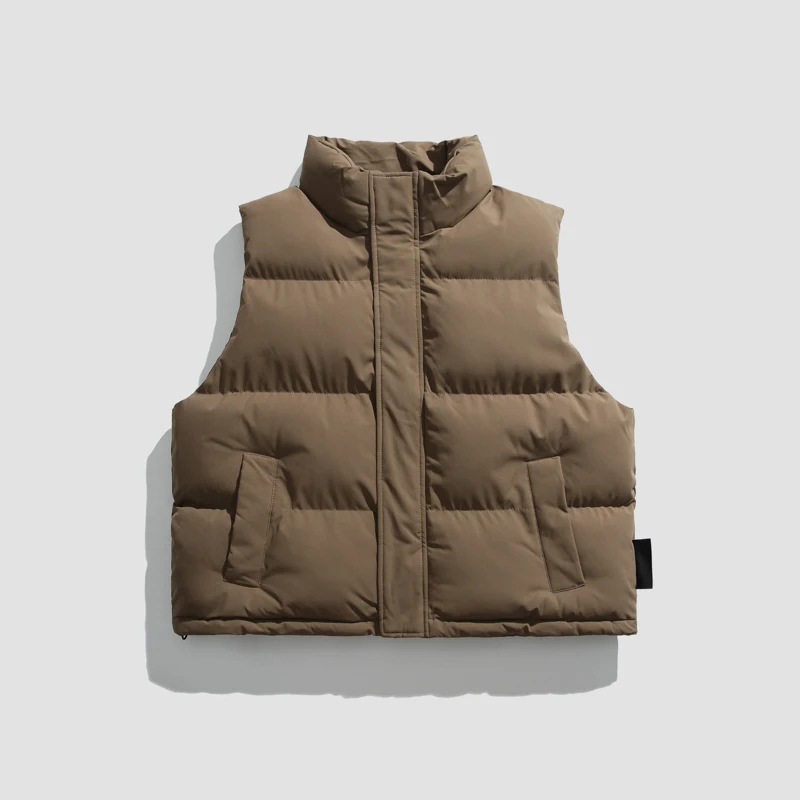 

Men's Thickened Casual Vest Stand Collar Sleeveless Jacket Retro Cotton Warm Outerwear Winter Fashion Brand
