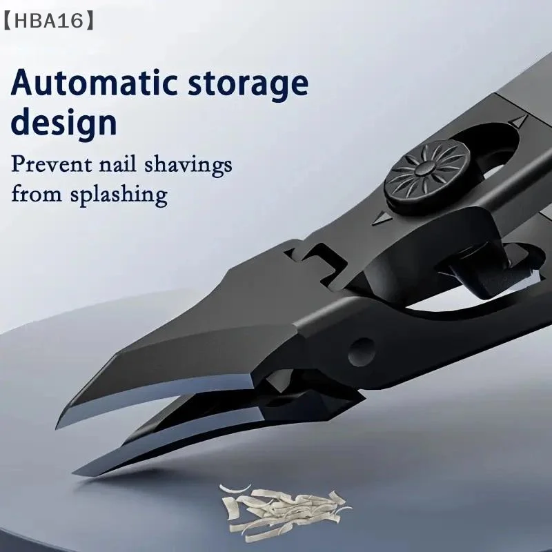 maveraHBA16 coupe-ongles circulaire en acier inoxydable coupe-ongles d'orteil coupe-ongles anti-éclaboussures dissolvant de cuticules coupe-ongles