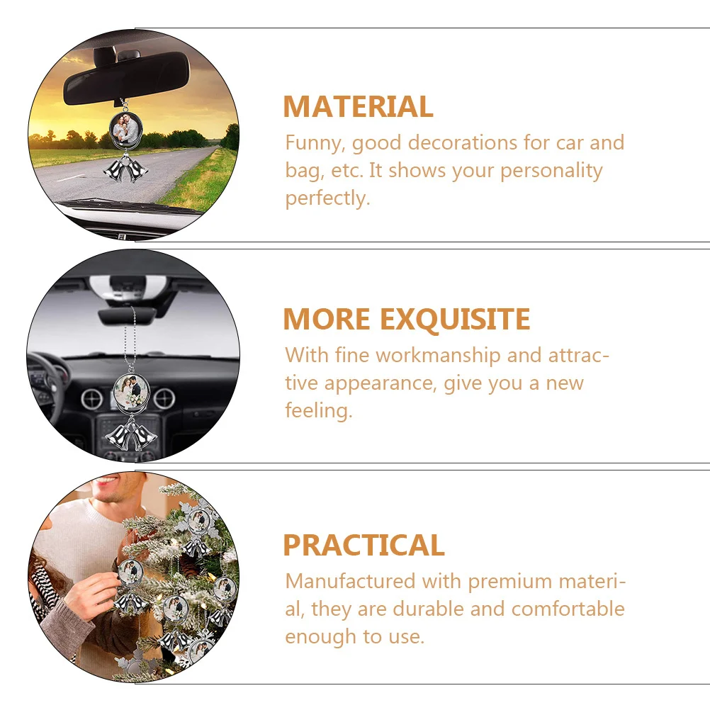 

Pendant Aluminum Small Bell Hanging Ornament For Car Bag Decor Vehicle Accessory Double-Sided Printed Charm Backpack Pendant Car