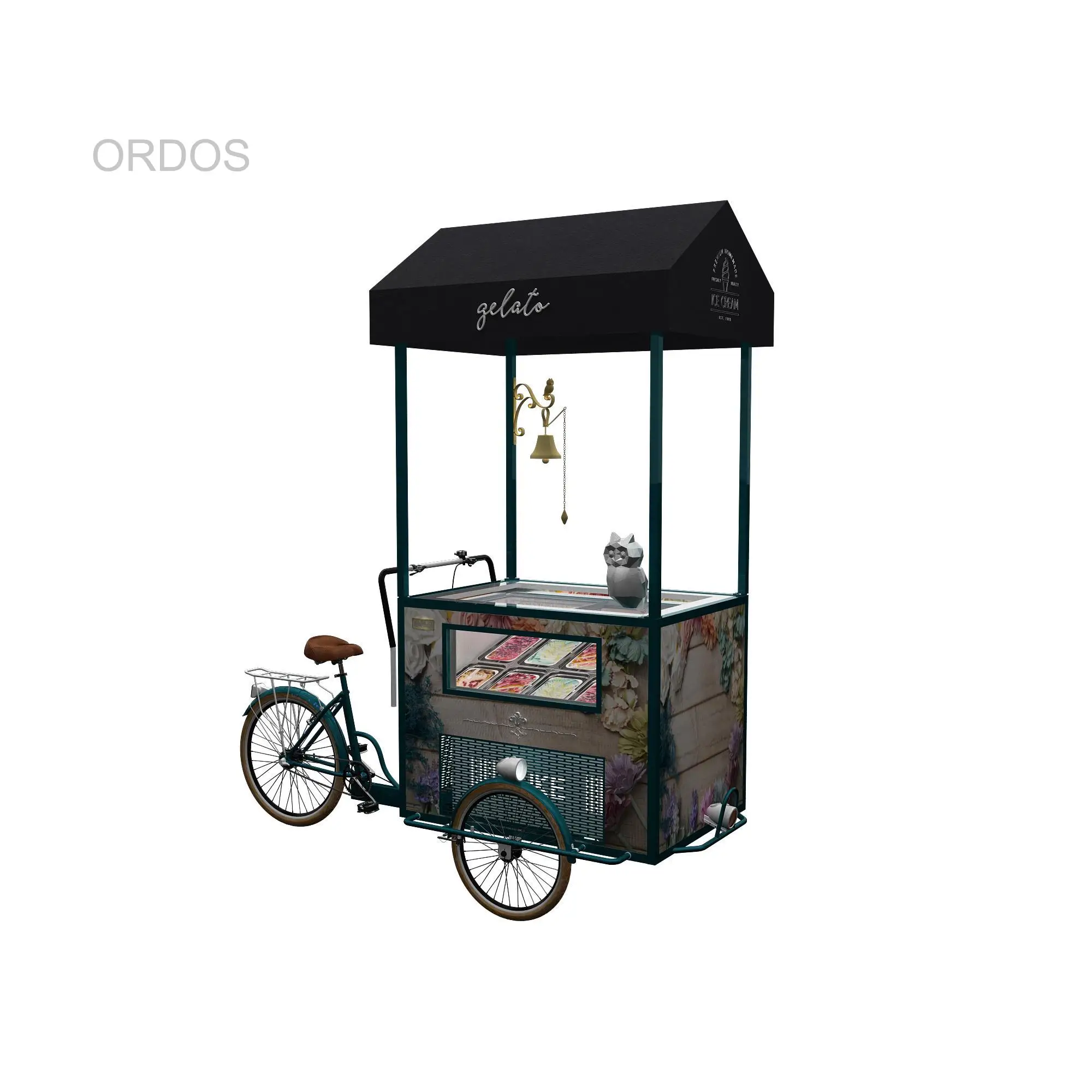 

New Design Refrigerated Tricycle Bike for Ice Cream with 110v AC Freezer Customized Ice Cream Vending Cart for Sale