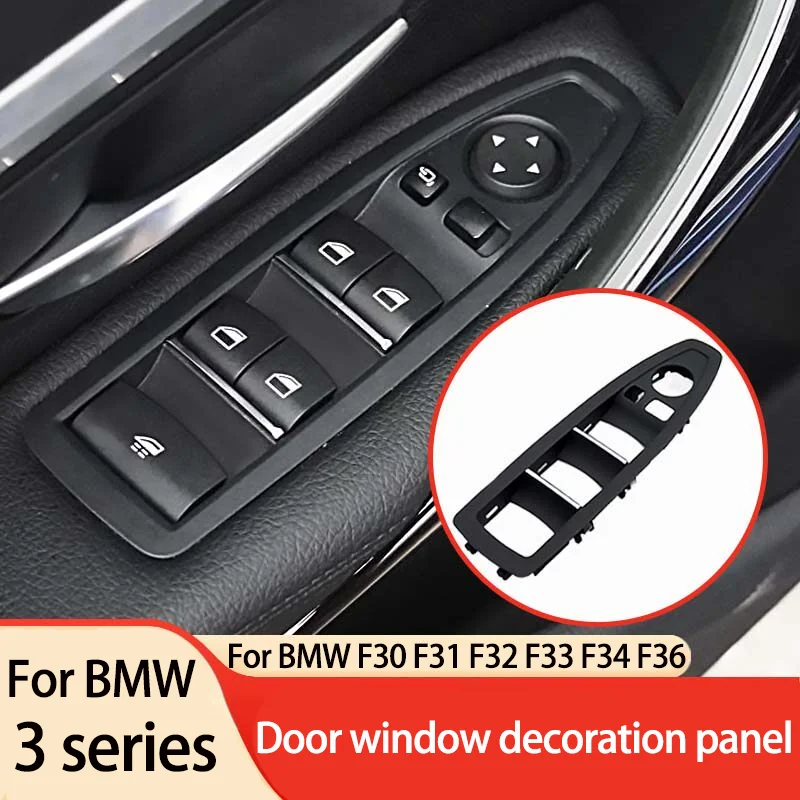 Interior Door Carbon Fiber Window Regulator Switch Panel Trim Cover Replacement For BMW 1 3 4 Series F20 F30 F31 F32 F34 F33 F36