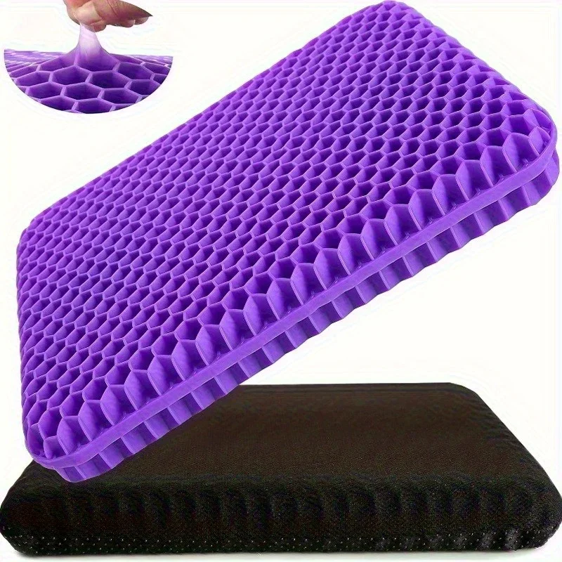 Breathable Gel Seat Cushion With Protective Cover - 100% Honeycomb Tpr Design, Non-Slip & Plush For Office Chair, Car Wheelchair