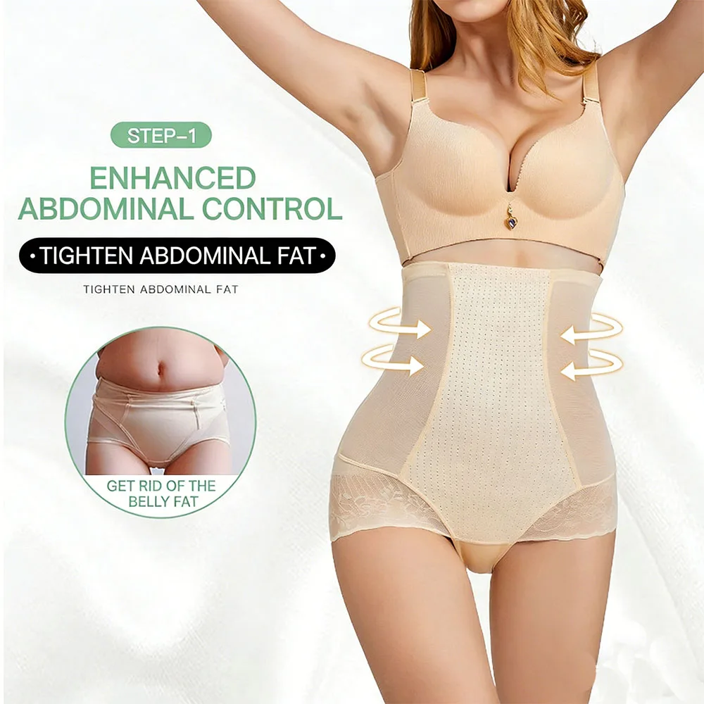 Women Mid Waist Body Shaper Underwear Light Tummy Control Shapewear Panties Seamless Shapers Shorts
